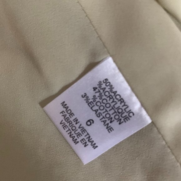 Tahari 6 cream bone tan suit jacket skirt - Picture 3 of 7